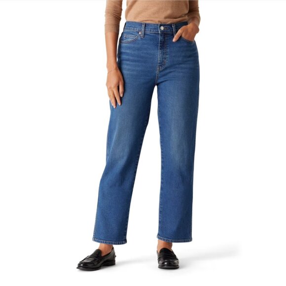 Levi Strauss Signature Vintage High Rise Straight Jeans NWT! - Darkwash, Sz 6 - Picture 2 of 16